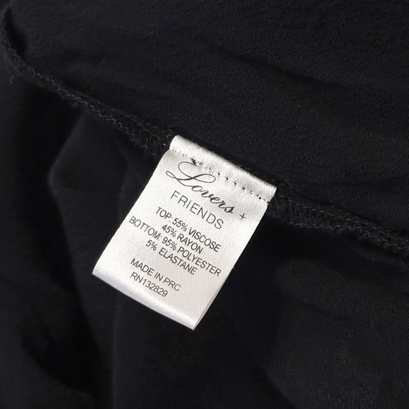 Lovers + Friends Long Sleeve Black Bodysuit Wrap V-Neck - Picture 8 of 8